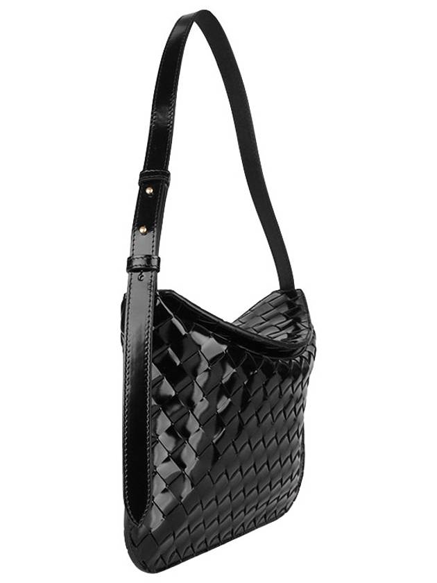 Intrecciato Flap Shoulder Bag Black - BOTTEGA VENETA - BALAAN 4