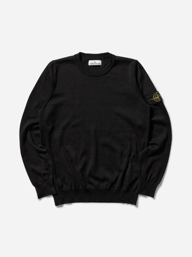 5100053 Soft Organic Cotton Small Roll Details Crewneck Sweatshirt Black - STONE ISLAND - BALAAN 2