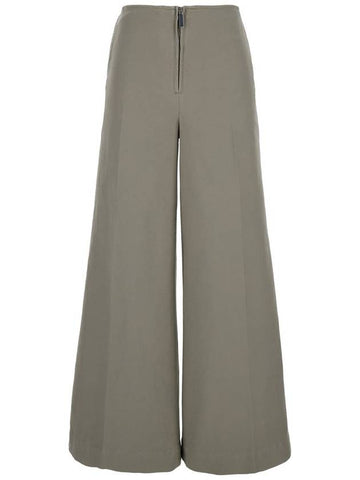 Grey Wide Pants With Zip Closure In Tech Fabric Woman - TOTEME - BALAAN 1