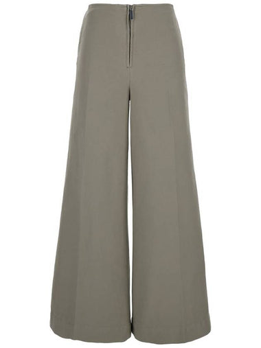 Grey Wide Pants With Zip Closure In Tech Fabric Woman - TOTEME - BALAAN 1