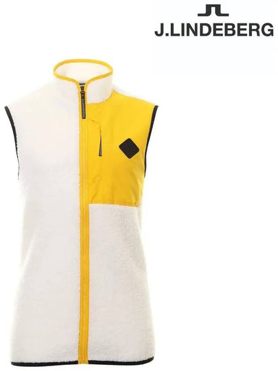 Zeke Pile Mid Layer Golf Vest Cloud White - J.LINDEBERG - BALAAN 2