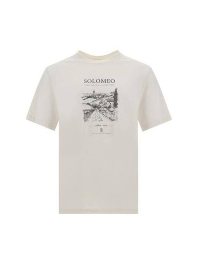 Solomeo Print Short Sleeve T-Shirt White - BRUNELLO CUCINELLI - BALAAN 2