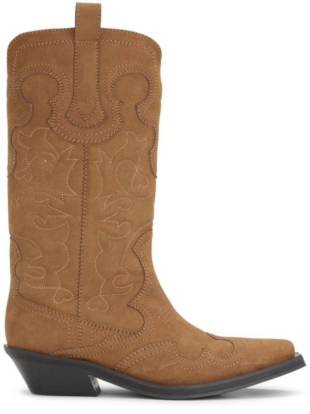 Shaft Embroidered Mid Boots Brown - GANNI - BALAAN 2