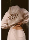 Women's SRWC Logo Cropped Hooded Top Beige - SPORTY & RICH - BALAAN 9