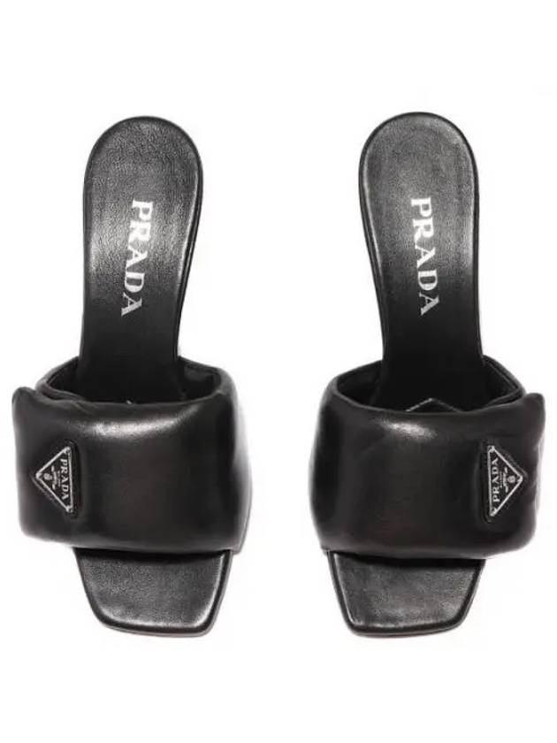 Soft Padded Nappa Sandals Heel Black - PRADA - BALAAN 2