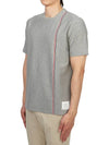 RWB Stripe Cotton Short Sleeve T-shirt Grey - THOM BROWNE - BALAAN 5