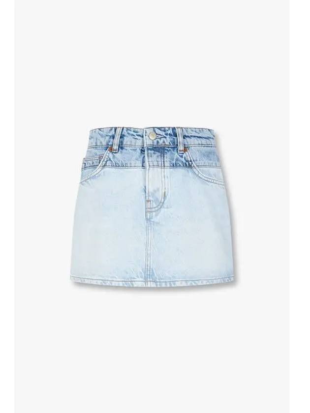 Color Matching Denim Mini Skirt Hazel Light Blue - REFORMATION - BALAAN 1