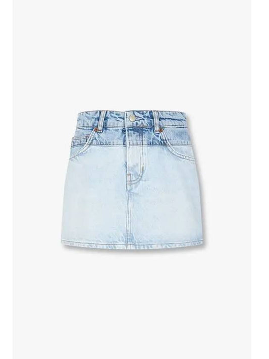 Color Matching Denim Mini Skirt Hazel Light Blue - REFORMATION - BALAAN 1