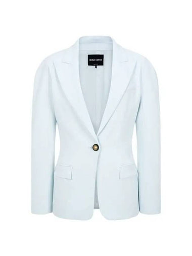 Women s Easy Peaked One Button Jacket Light Blue - GIORGIO ARMANI - BALAAN 1