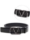 V Logo Leather Belt Black - VALENTINO - BALAAN 2