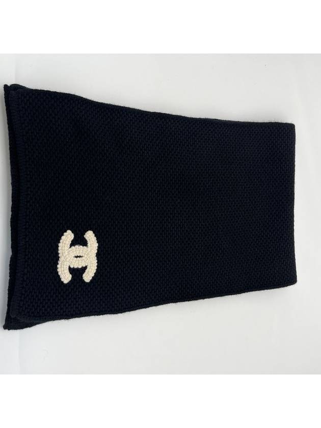 CC logo cashmere muffler black AAA397 - CHANEL - BALAAN 5