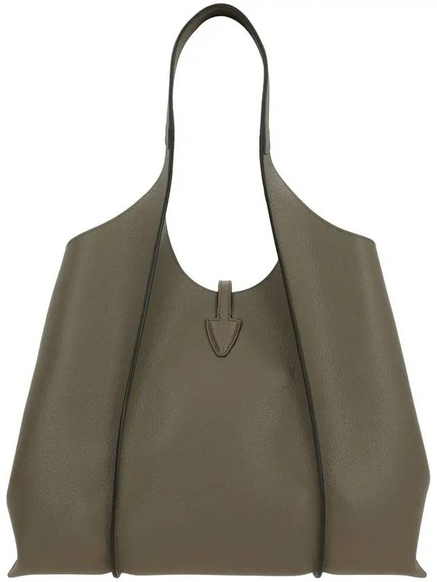 T Timeless Leather Medium Shopping Tote Bag Grey - TOD'S - BALAAN 5