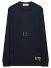 Logo Cotton Long Sleeve T-Shirt Navy - STONE ISLAND - BALAAN 2