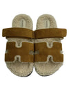 Chypre Shearling Sandals Beige - HERMES - BALAAN 7