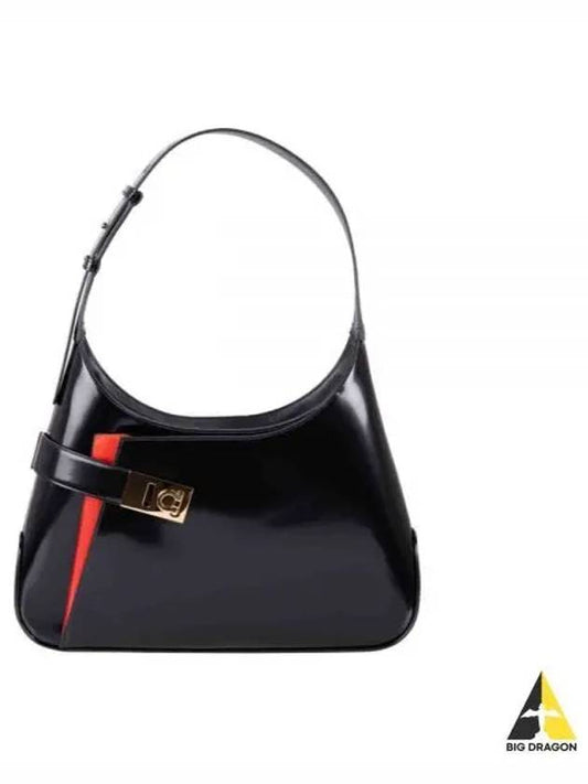 Calfskin Hobo Shoulder Bag Black - SALVATORE FERRAGAMO - BALAAN 2