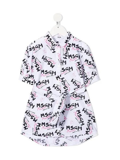 Kids All Over Logo Shirt Dress MS026942 001 - MSGM - BALAAN 2