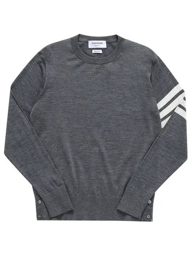 4 Bar Armband Classic Merino Wool Knit Top Medium Grey - THOM BROWNE - BALAAN 3