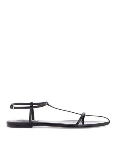 Strappy Leather Sandals Black - JIL SANDER - BALAAN 1