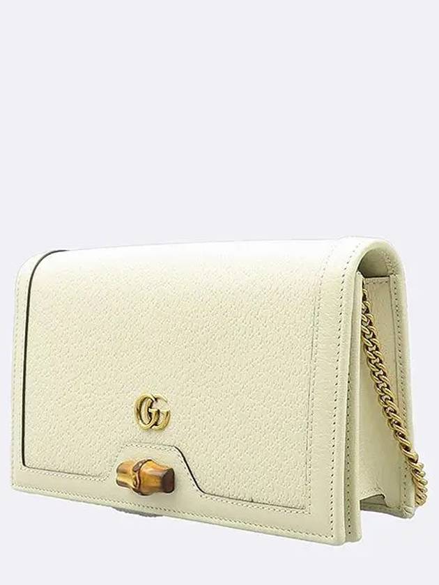 696817 White color leather Diana bamboo mini cross bag - GUCCI - BALAAN 3