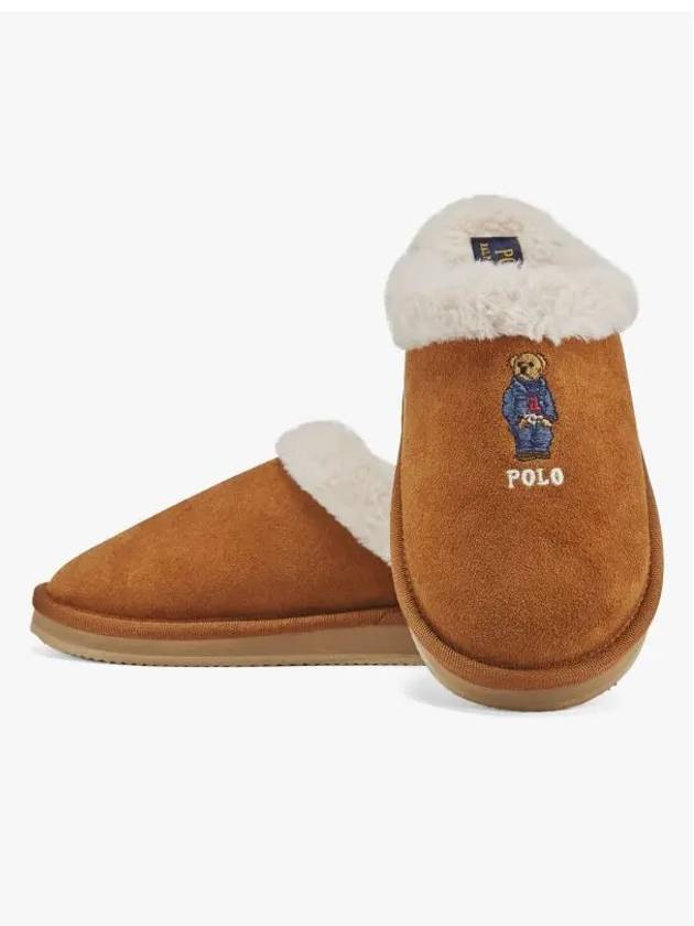 Kayleigh Scuff Bear Suede Mule Brown - POLO RALPH LAUREN - BALAAN 4