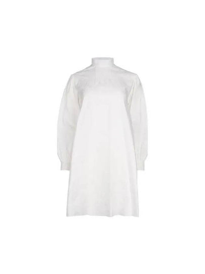 Toil Prairie Embroidery Stand-Up Collar Short Dress White - CELINE - BALAAN 2