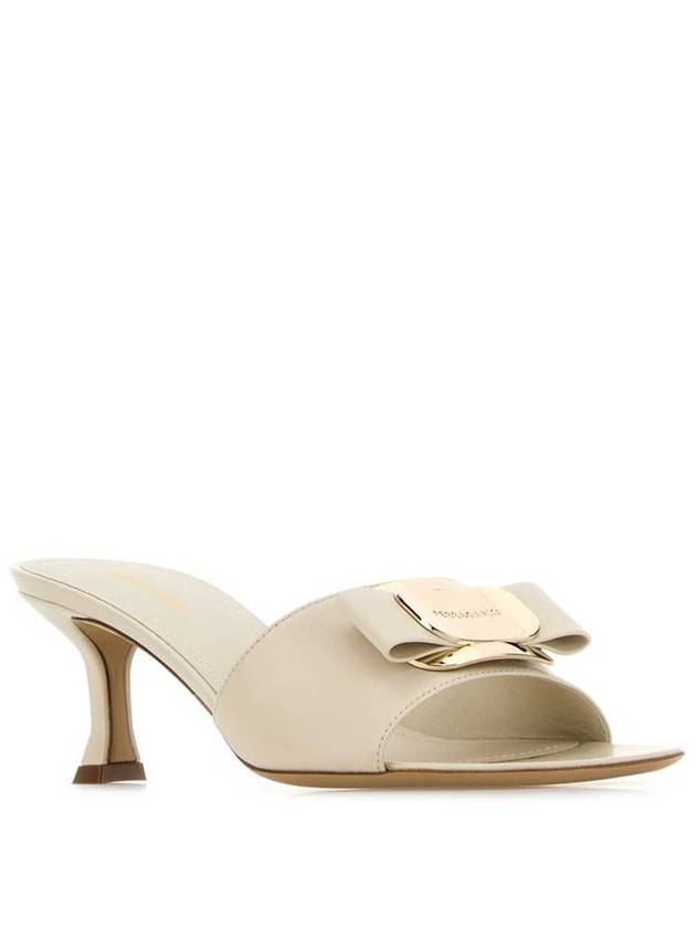 New Vara Plate Mule White - SALVATORE FERRAGAMO - BALAAN 3