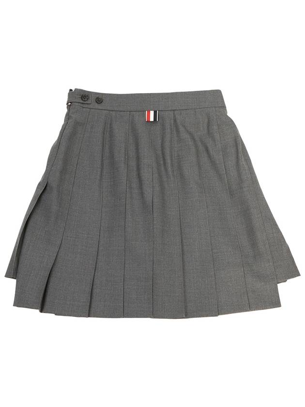 RMB Wool Mini Pleated Skirt Grey - THOM BROWNE - BALAAN 3