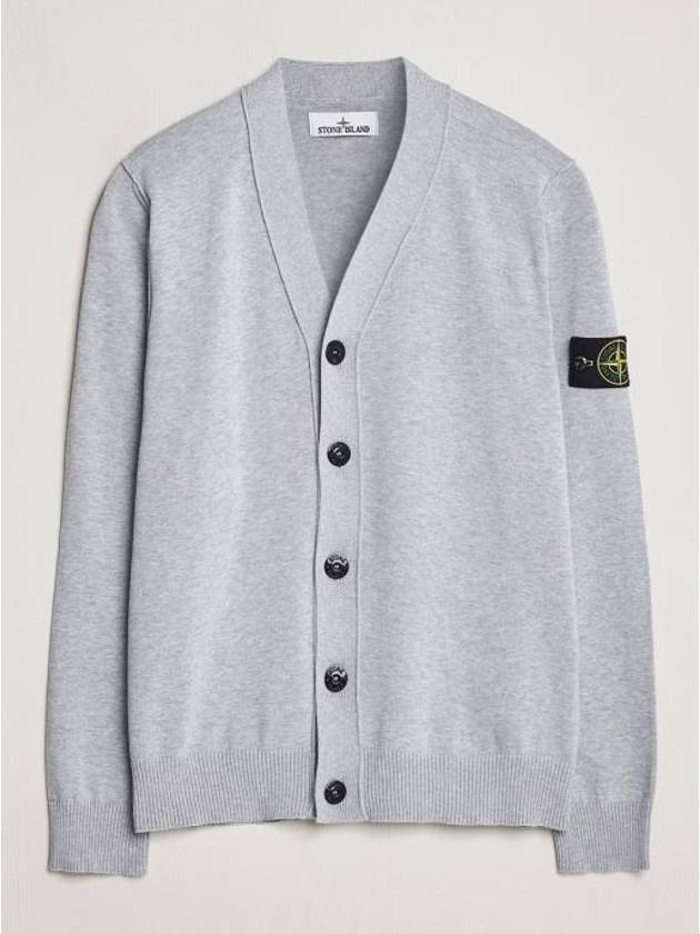 Logo Patch Cardigan Dark Grey - STONE ISLAND - BALAAN 3