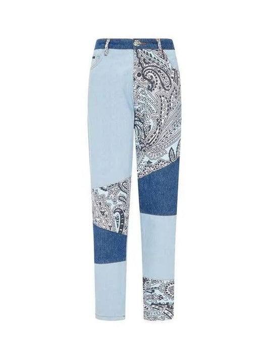 Women s Paisley Patch Tapered Jeans Light Blue - PHILIPP PLEIN - BALAAN 1