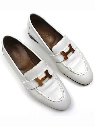 Paris Loafer Blanc Rose Gold Women s Shoes Size 35 H211230Z - HERMES - BALAAN 1