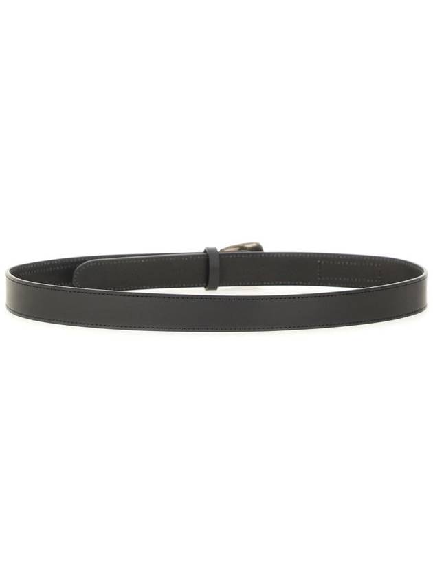 Minimal Western Cow Leather Belt Black - LEMAIRE - BALAAN 4