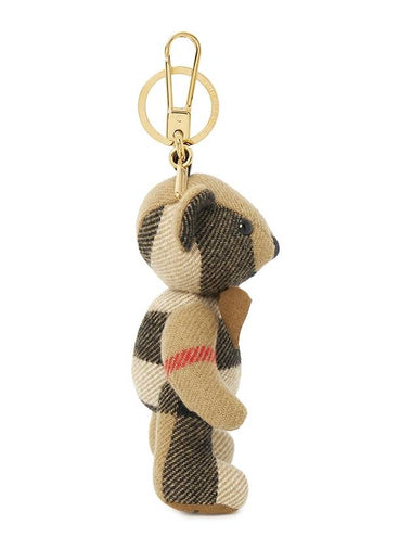 Checked Bear Keychain Beige - BURBERRY - BALAAN 3