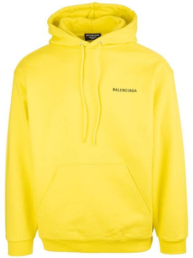 Mini Logo Cotton Hoodie Yellow - BALENCIAGA - BALAAN 1