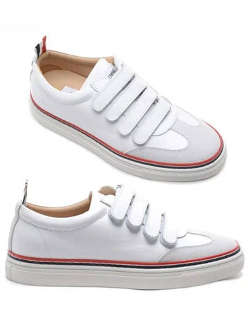 Women s Velcro Three Stripe Tab Sneakers FFD053A 05584 100 20F 1213928 - THOM BROWNE - BALAAN 1