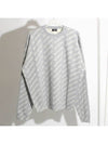 Wool Over Logo Pattern Knit Sweatshirt Grey - BALENCIAGA - BALAAN 2