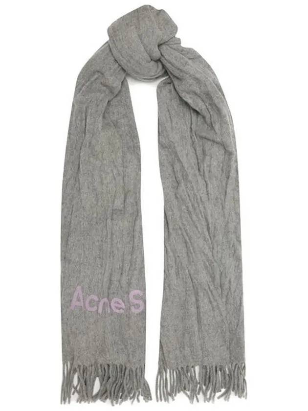 Crinkle Wool Scarf Grey - ACNE STUDIOS - BALAAN 3