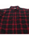 Button Up Check Long Sleeve Shirt Black Red - SAINT LAURENT - BALAAN 4