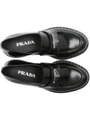 Triangle Logo Chocolate Brushed Leather Loafers Black - PRADA - BALAAN 3