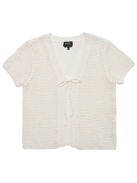 Women's Tie Front Knit Cardigan Off-White - A.P.C. - BALAAN 2