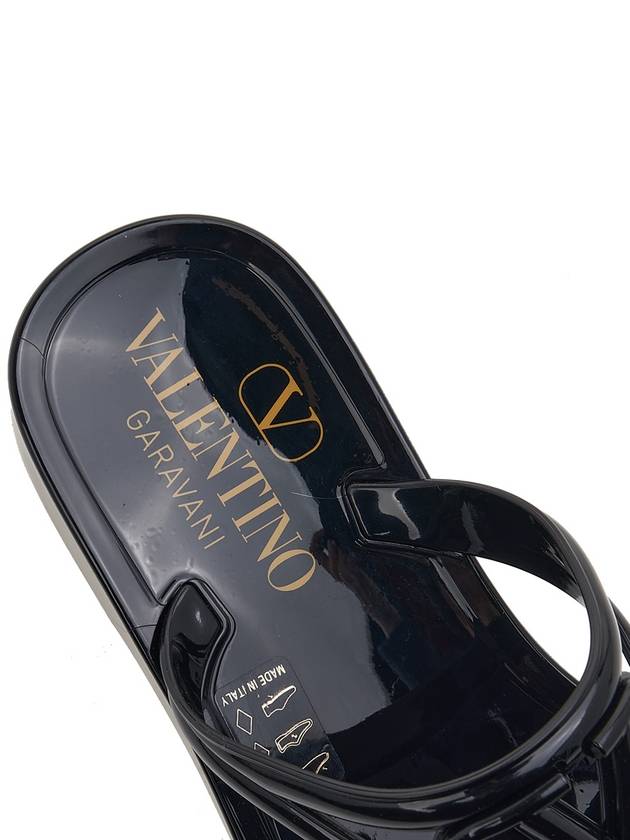 V Logo Signature Flip Flops Black - VALENTINO - BALAAN 8