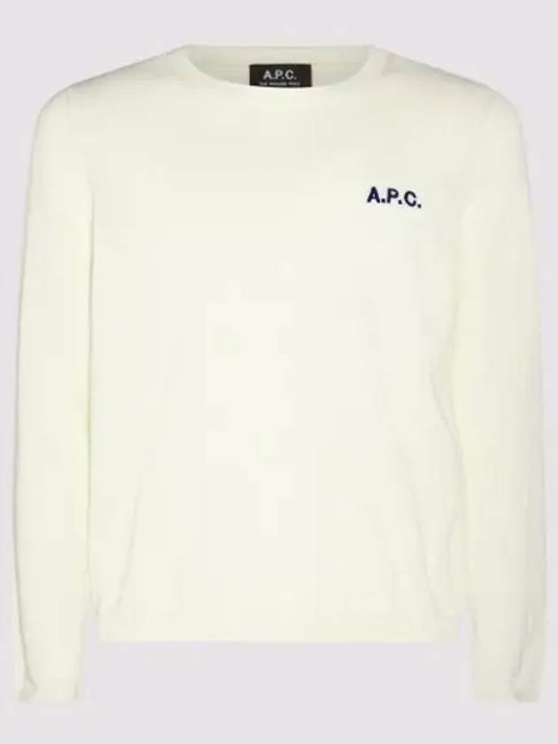 Embroidered Logo Knit Top Ecru - A.P.C. - BALAAN 2