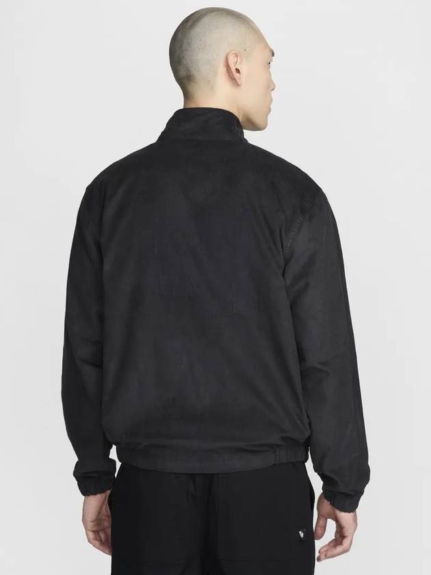 NSW Club Corduroy Harrington Zip Up Jacket Black - NIKE - BALAAN 3