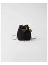 Triangle Logo Mini Bucket Bag Black - PRADA - BALAAN 2