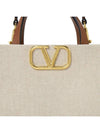 Women's V Logo Signature Canvas Tote Bag Beige - VALENTINO - BALAAN 9