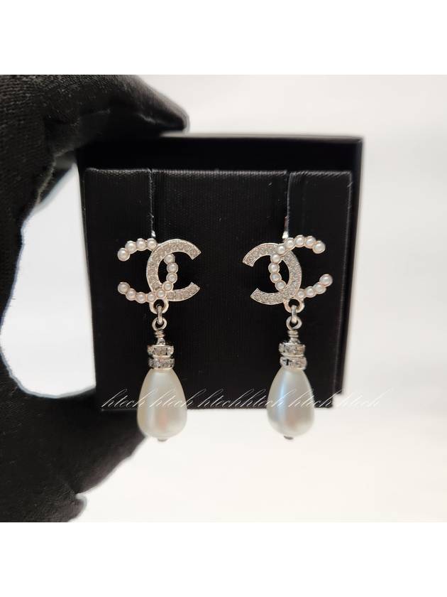 CC logo earrings pearl drop water silver ABD472 - CHANEL - BALAAN 3