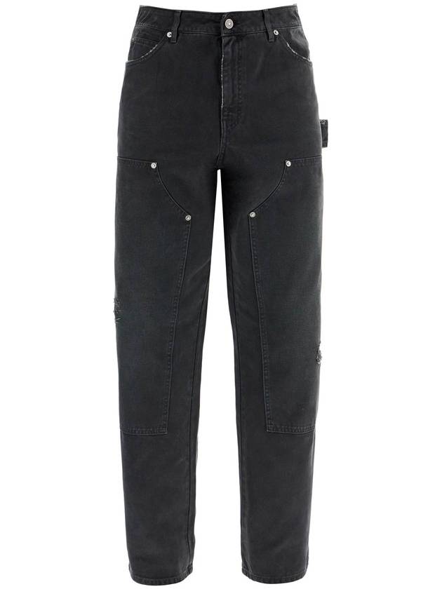 painter pants in black cotton destroyed effect journey - GOLDEN GOOSE - BALAAN 1