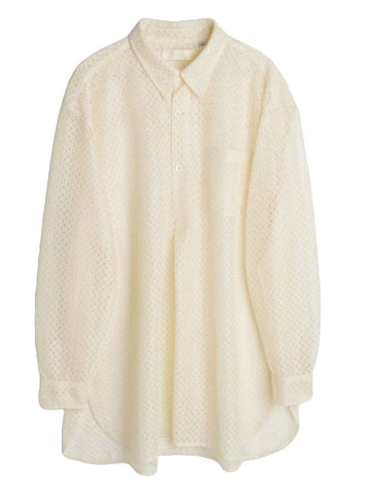 Women's Popover Technical Lace Shirt White - OUR LEGACY - BALAAN 1