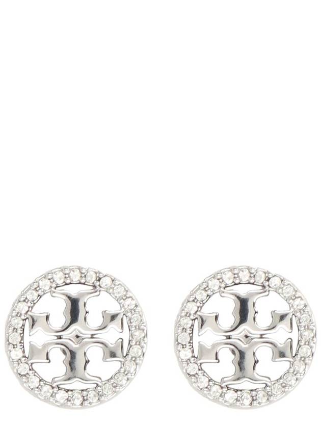 Miller Crystal Stud Earrings Silver - TORY BURCH - BALAAN 2