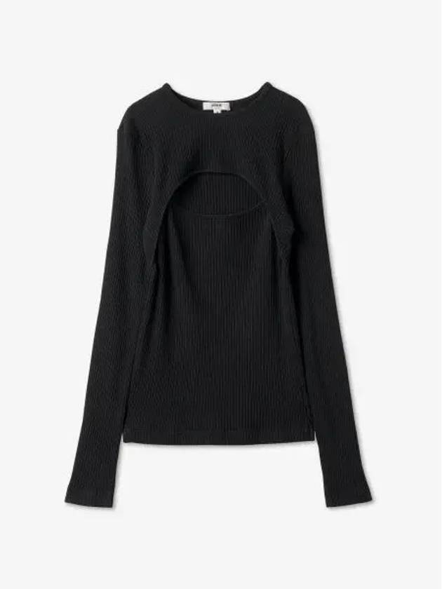 WoMen's Cut-Out Knit Top Black - AGOLDE - BALAAN 2