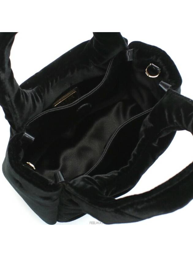 Padded Velvet Hand Mini Bag Black Boutique - PRADA - BALAAN 4